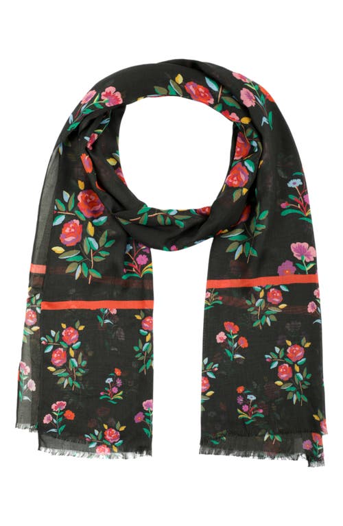 Kate Spade New York autumn floral oblong scarf in Black at Nordstrom