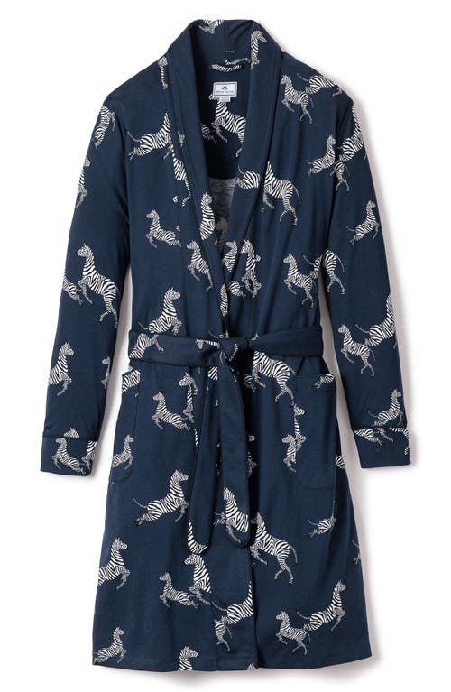 Shop Petite Plume Zebre De Nui Pima Cotton Robe In Navy