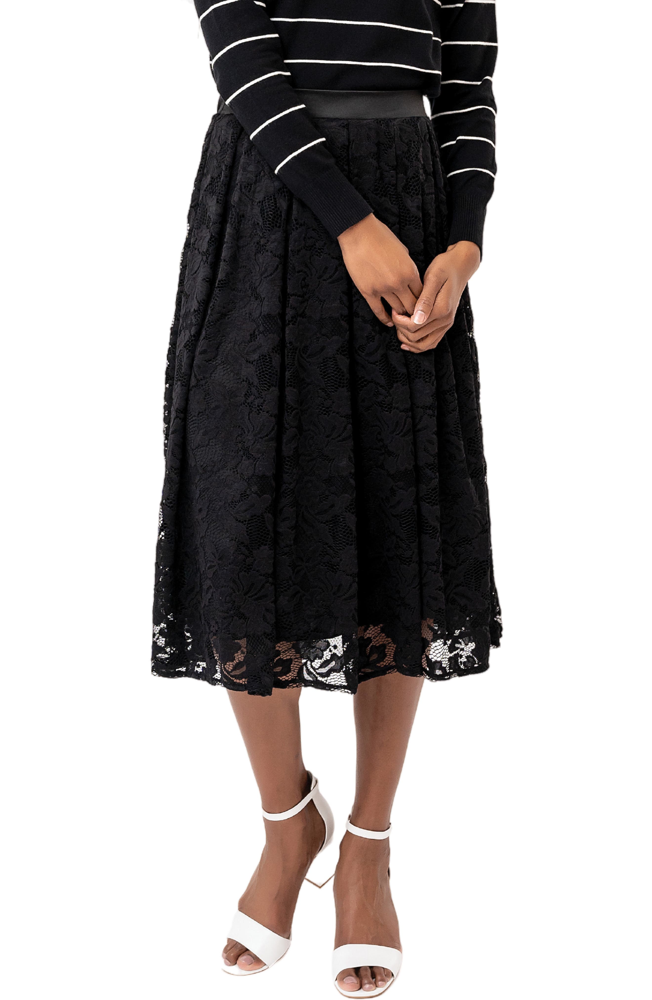 black lace skirt plus size