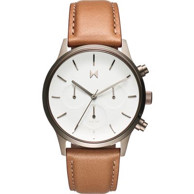 Mvmt Duet Chronograph Leather Strap Watch,