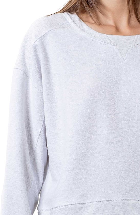 Shop Blu Pepper Raw Edge Sweatshirt In Heather Grey