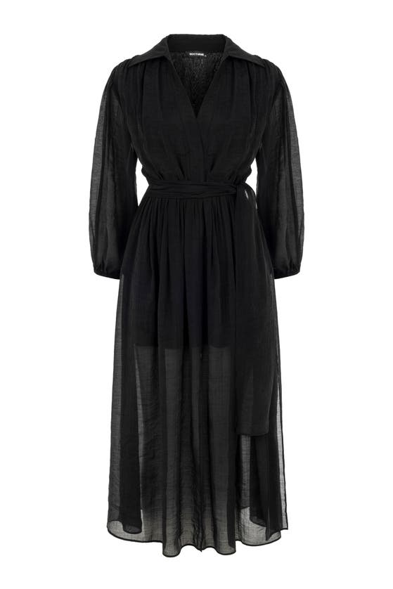 Shop Nocturne Balloon Sleeves Dress In Black