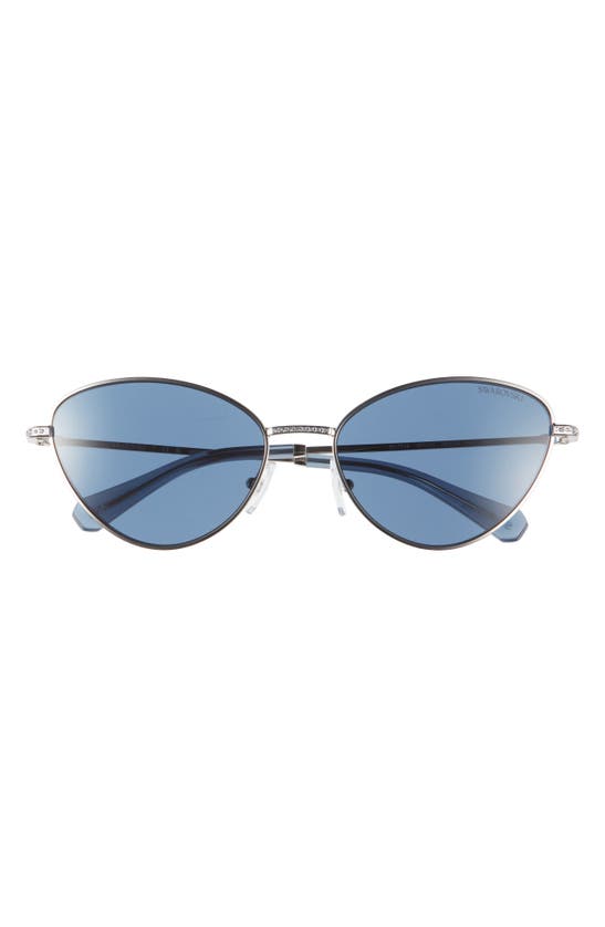 Shop Swarovski 58mm Cat Eye Sunglasses In Silver