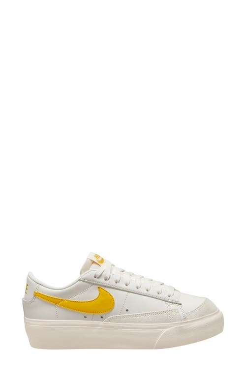 Nike Blazer Low Platform Sneaker In Sail/vivid Sulfur-pale Ivory