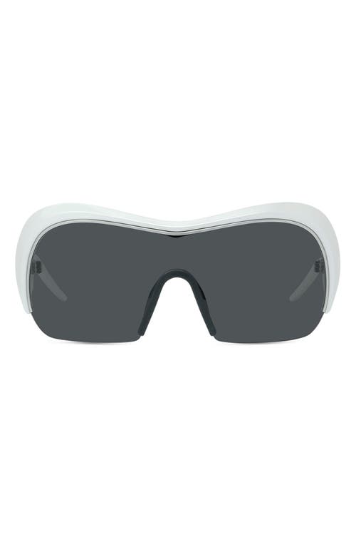 Givenchy Night Bird Geometric 131mm Shield Sunglasses In White/smoke