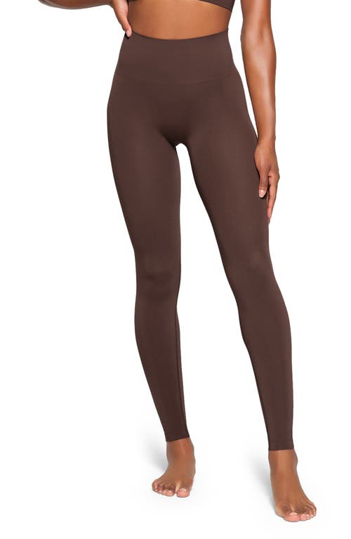 Seamless High Waist Smoothing Leggings in Cocoa
