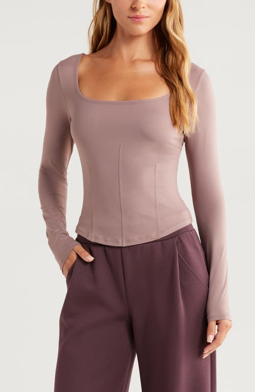 Zella Contour Seam Knit Top In Purple Moon