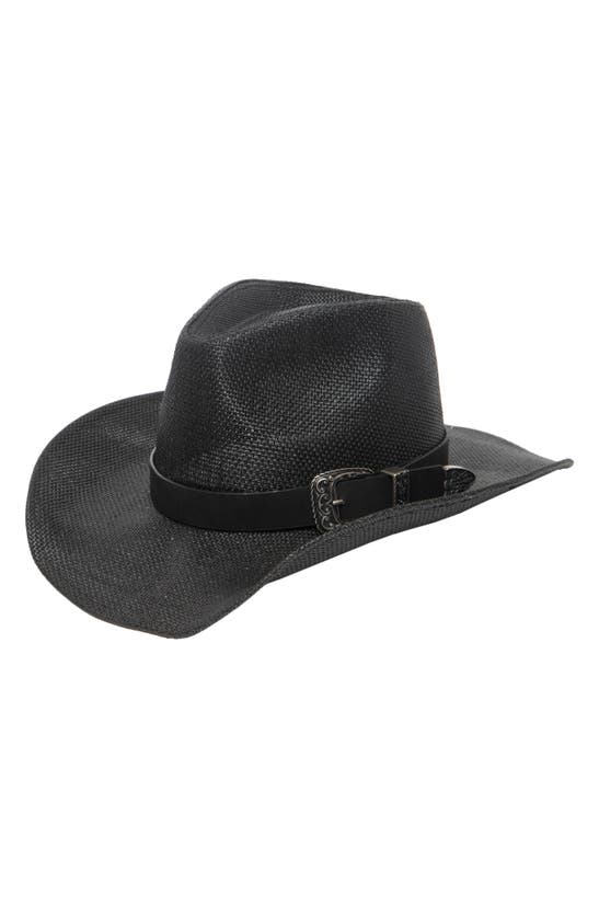 Frye Belt Buckle Cowboy Hat In Black