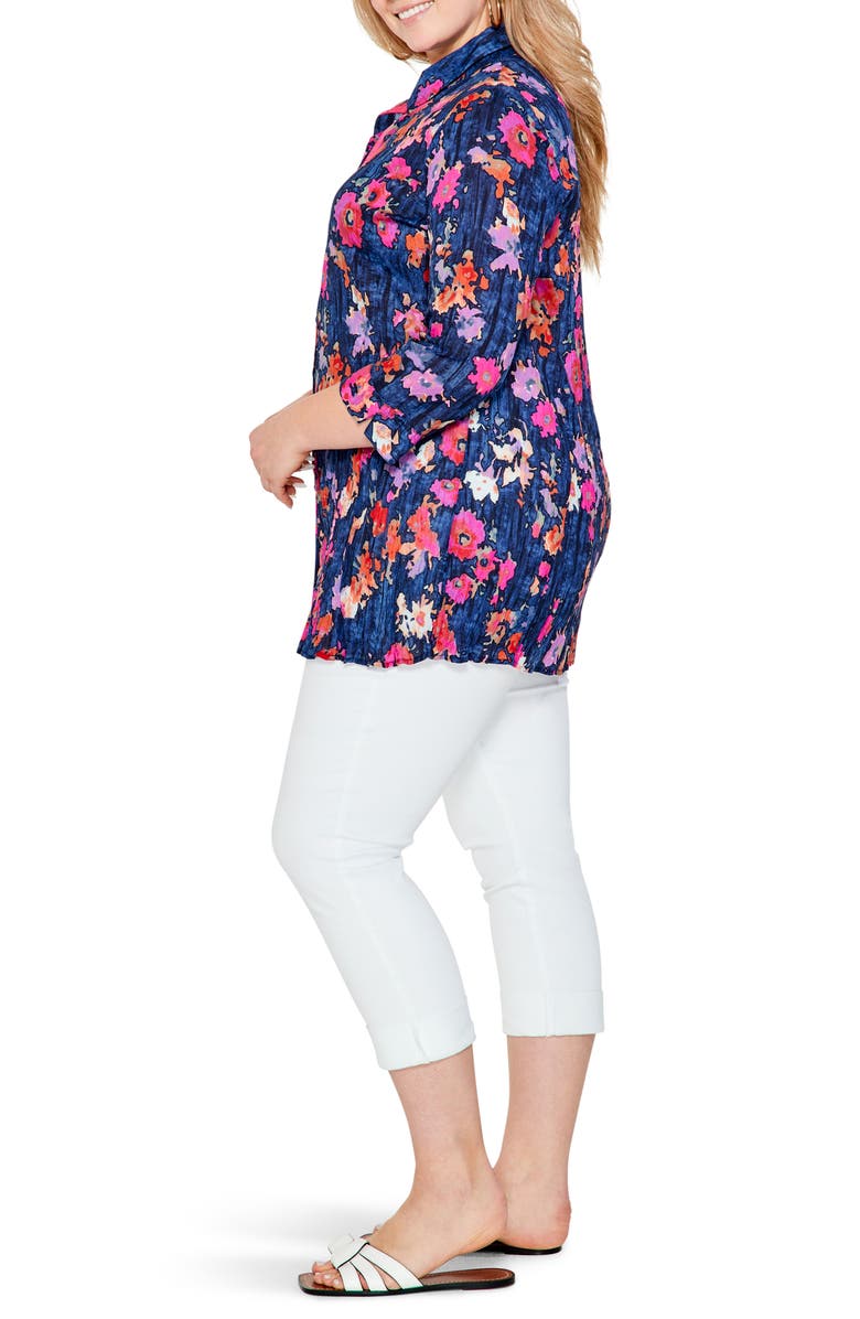 NIC+ZOE Glowing Blossoms Cotton Crinkle Top | Nordstrom