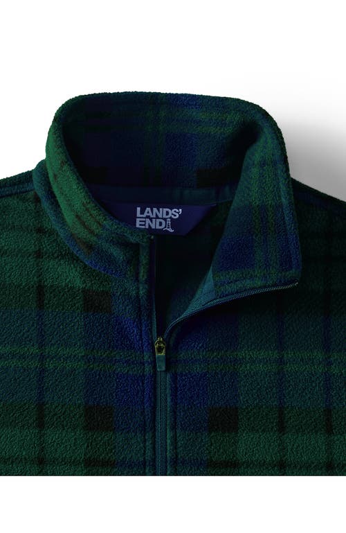 Shop Lands' End Anyweather Fleece Quarter Zip Pullover In Deep Forest Blackwatch Plaid