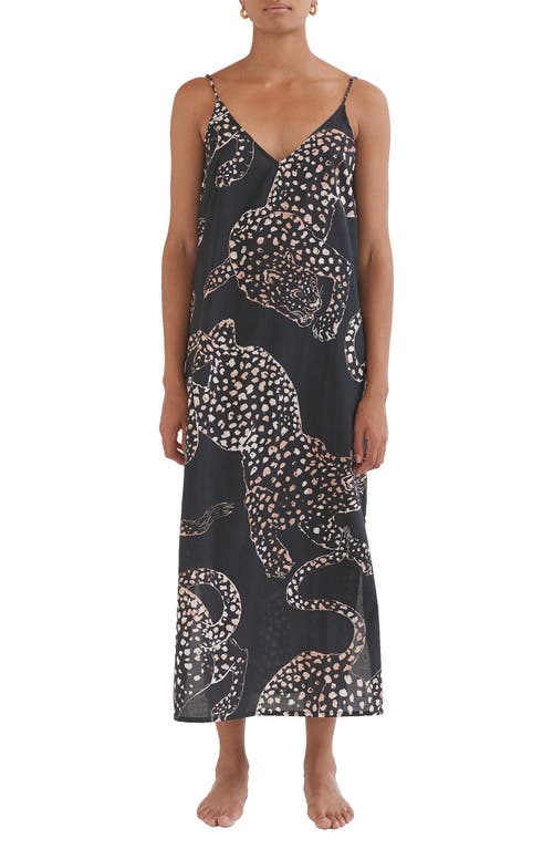 Desmond & Dempsey Jag Slip Nightgown In Jag Navy