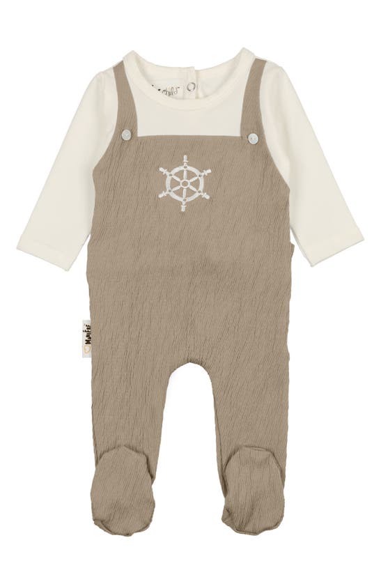 Maniere Sailor Long Sleeve Overall Footie In Sand