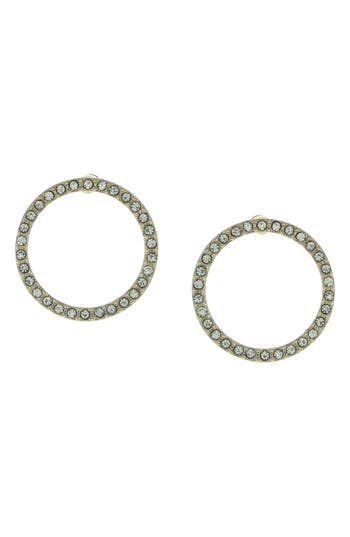Olivia Welles Crystal Open Circle Stud Earrings In Gold