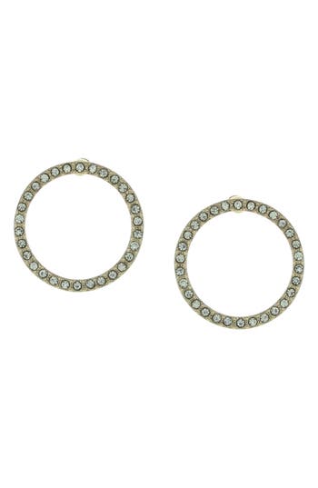 Olivia Welles Crystal Open Circle Stud Earrings In Gold/clear