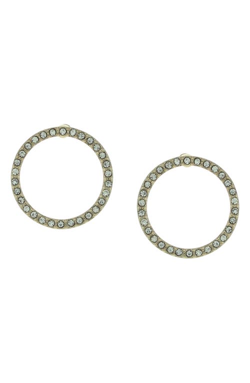 Olivia Welles Crystal Open Circle Stud Earrings In Gold/clear