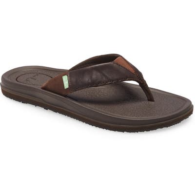 Sanuk Bear Cozy 3 Primo Flip Flop, Brown