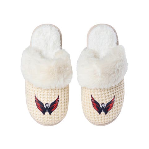 Arizona Cardinals NFL Womens Glitter Open Back Fur Moccasin Slippers