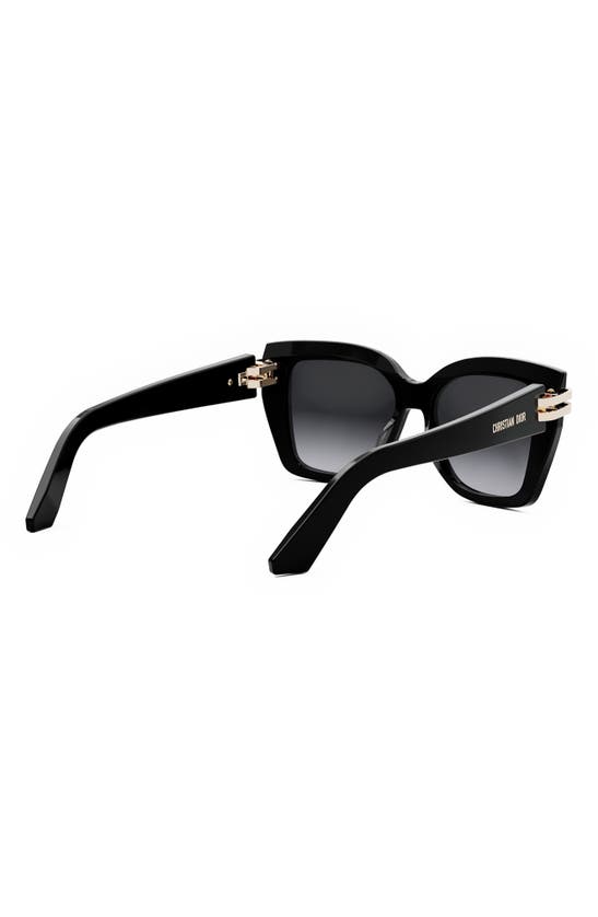 Shop Dior C S1i 52mm Square Sunglasses In Shiny Black / Gradient Smoke