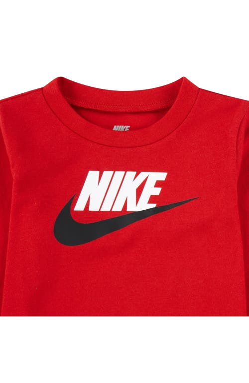 Nike Futura Long Sleeve Tee & Joggers Set In University Red/black