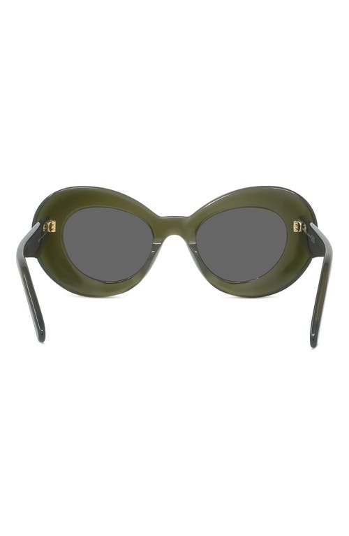 Shop Loewe Curvy 47mm Butterfly Sunglasses In Shiny Dark Green/smoke