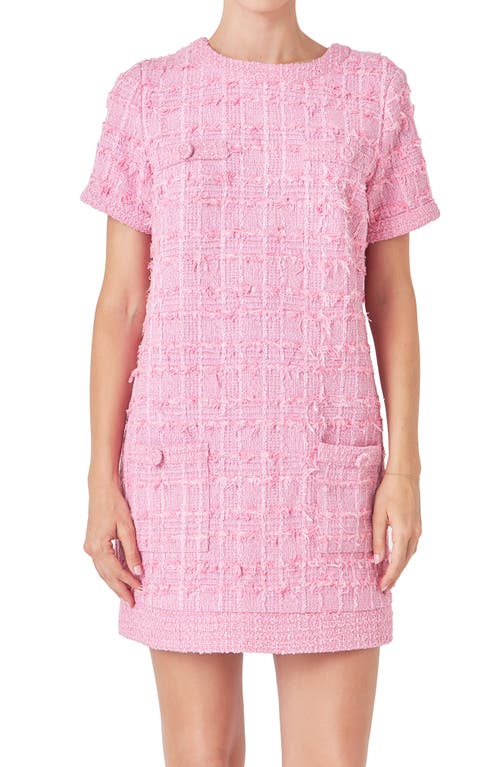 Shop Endless Rose Tweed Shift Dress In Pink