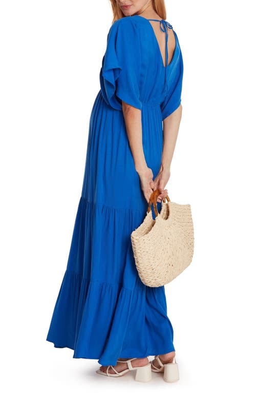 Cache Coeur Claudette Maternity Maxi Dress In Electric Blue