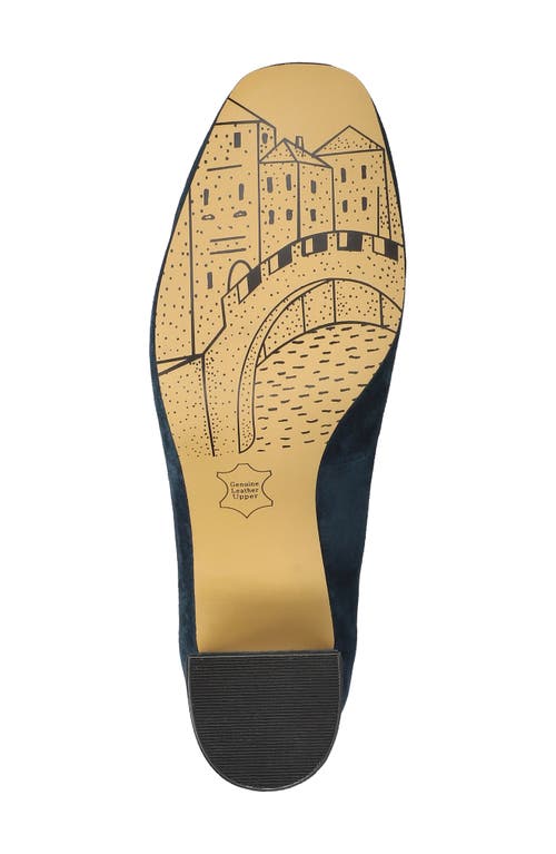 Shop Bella Vita Jillian Square Toe Pump In Navy Kidsuede Leather