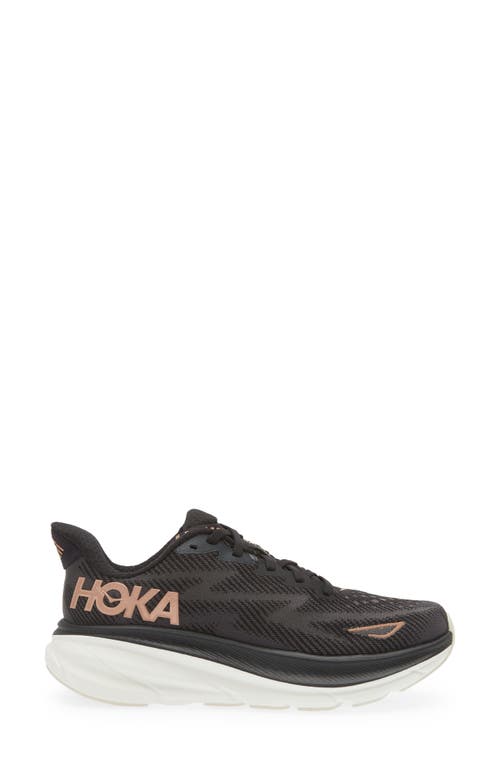 Hoka Clifton Running Shoe In Black/rose Gold