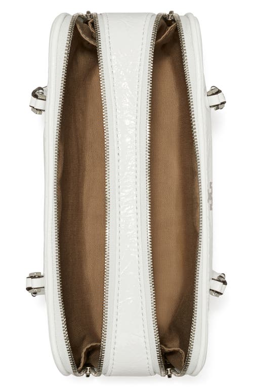 Tory Burch Mini Crinkle Leather Marshmallow Satchel In White