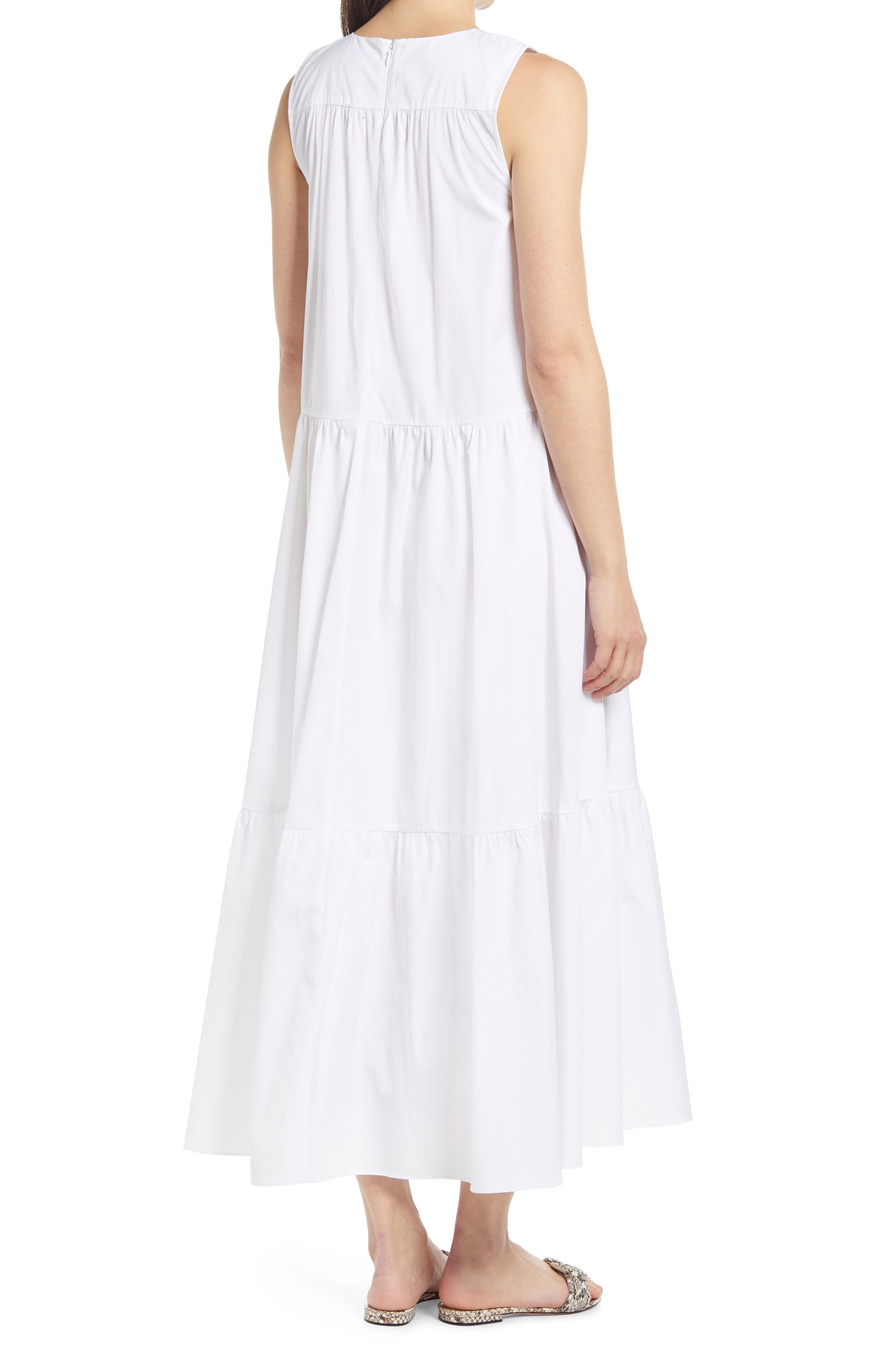 white cotton dress sleeveless