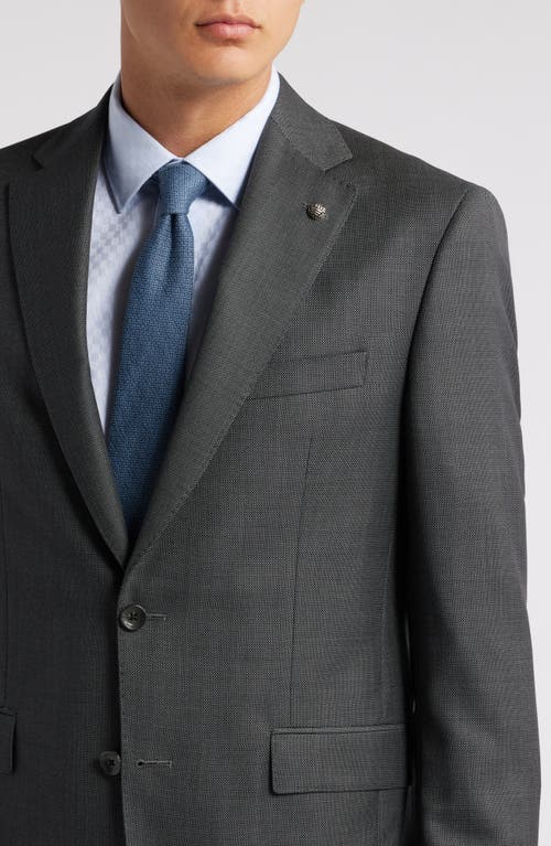 Shop Jack Victor Lightly Constructed Bird's Eye Wool Suit In Mid Grey