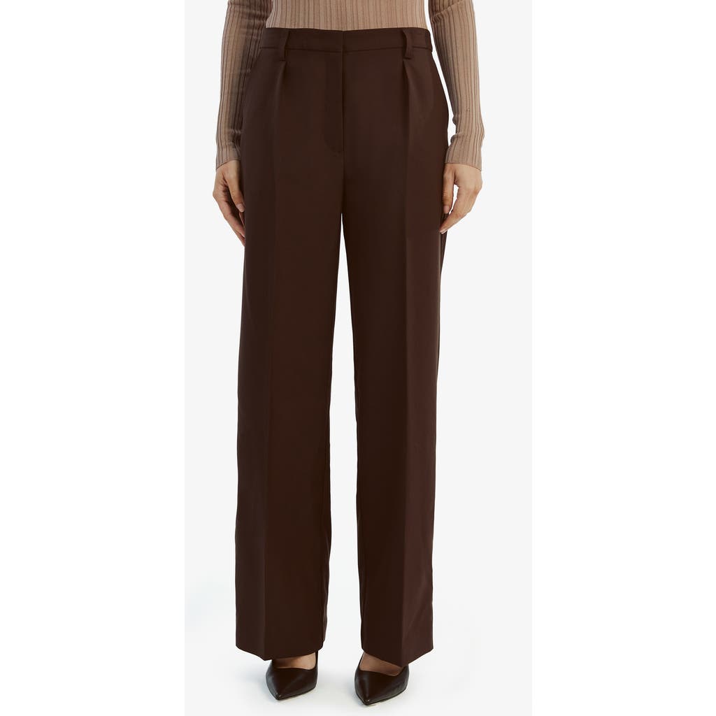 Bardot Callista Straight Leg Pants In Dark Choco