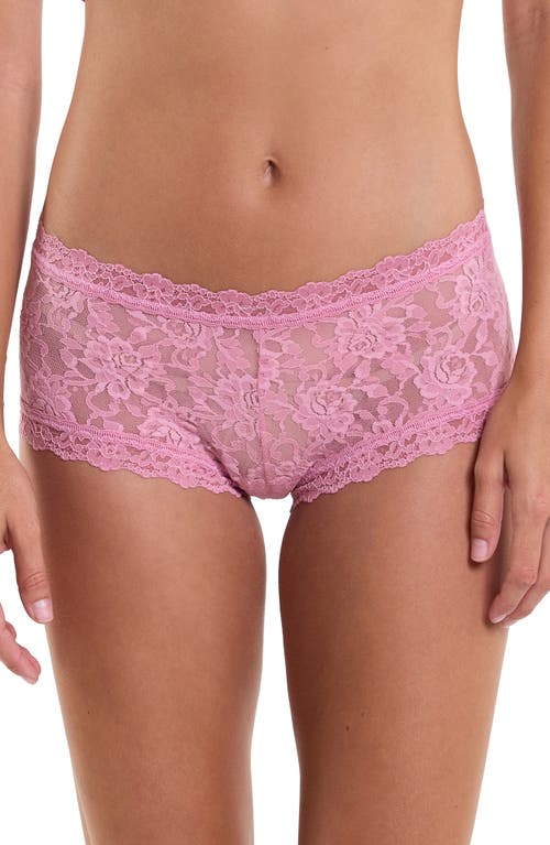 Shop Hanky Panky Signature Lace Boyshorts In Tea Cake (pink)