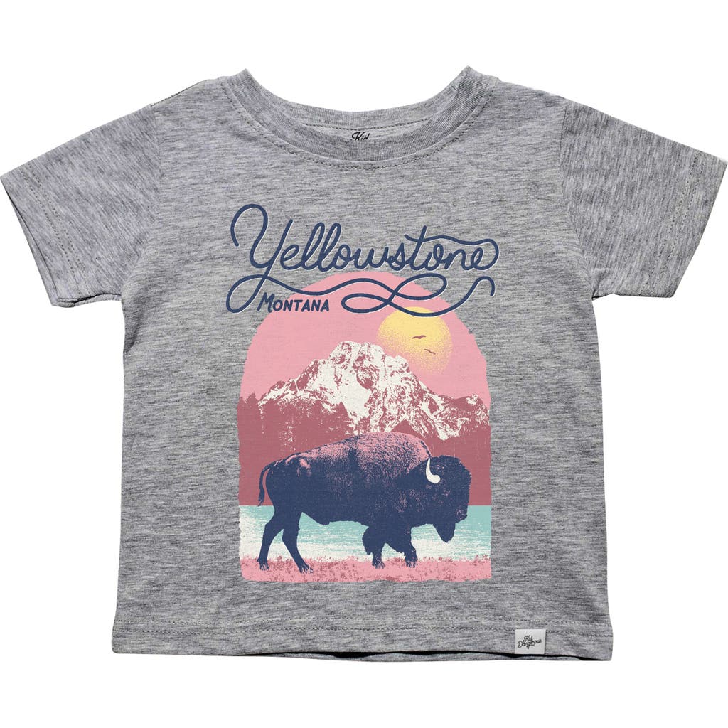 Shop Kid Dangerous Kids' Yellowstone Bison Graphic T-shirt In Heather Grey