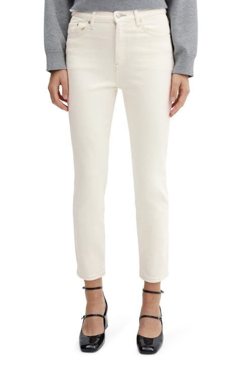 St. John Yellow Label Audrey Stretch Cotton Capri Pants Bright White Size 4  4, $395, Nordstrom