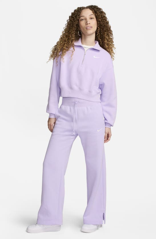 Shop Nike Sportswear Phoenix Fleece Crop Sweatshirt In Violet Mist/ Sail