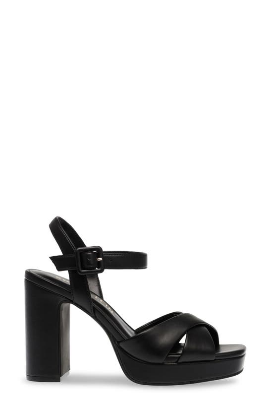 Anne Klein Zena Ankle Strap Platform Sandal In Black