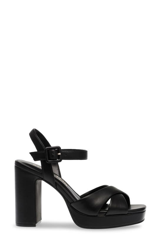 Shop Anne Klein Zena Ankle Strap Platform Sandal In Black