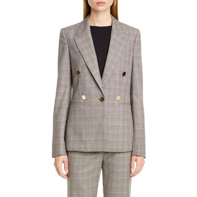 Stella Mccartney Double Breasted Check Wool Blazer