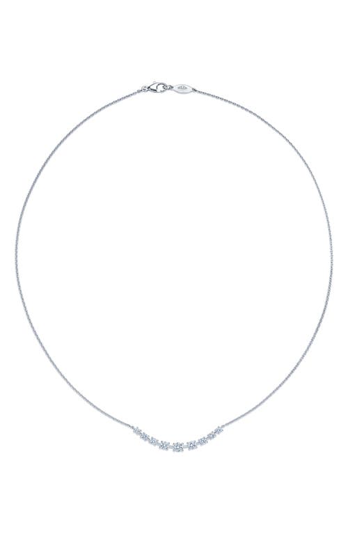 Shop Kwiat Starry Night Curved Bar Diamond Necklace In White Gold/clear