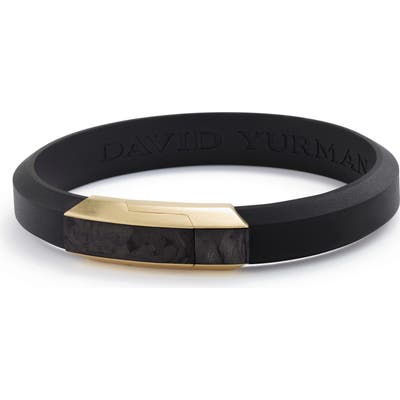 David Yurman Forged Carbon Rubber Id Bracelet With 18K Gold