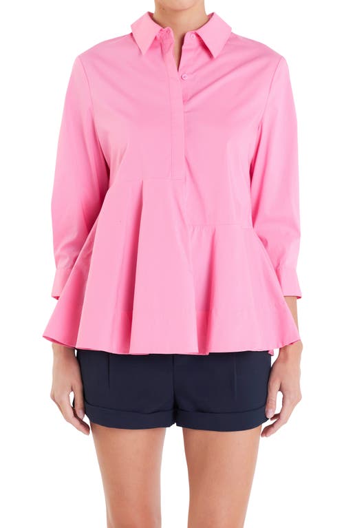 English Factory Peplum Shirt In Pink