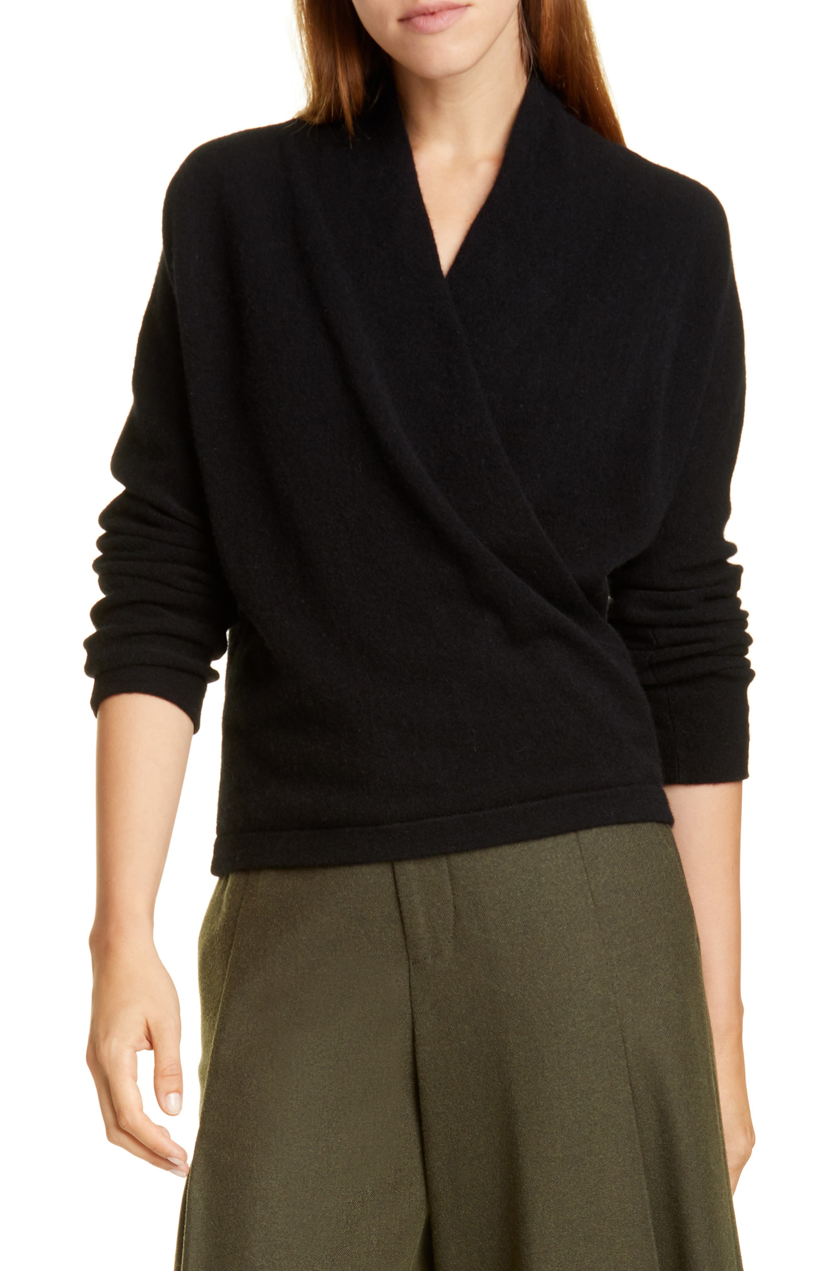 Vince Wrap Front Long Sleeve Cashmere Sweater Nordstrom