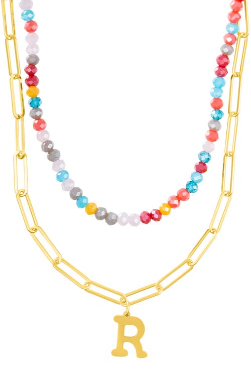 Adornia Initial Layered Necklace In Multi-r