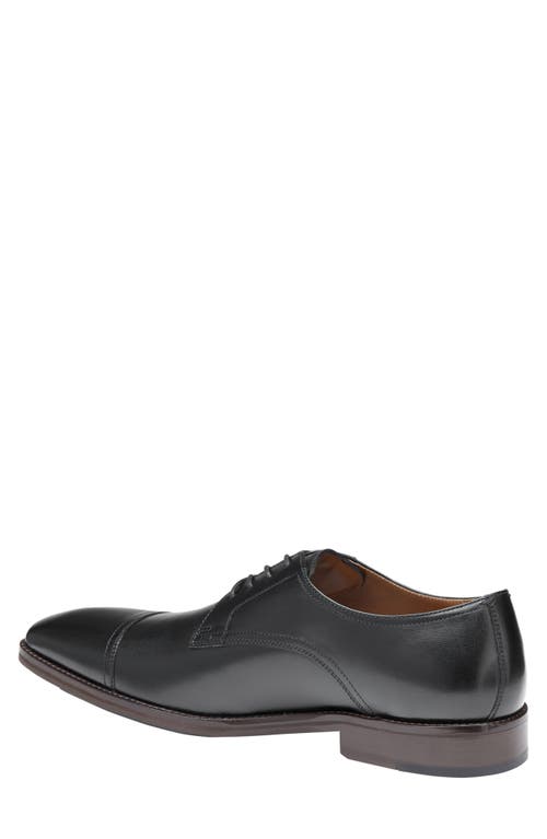 Shop Johnston & Murphy Hedley Cap Toe Derby In Black Full Grain