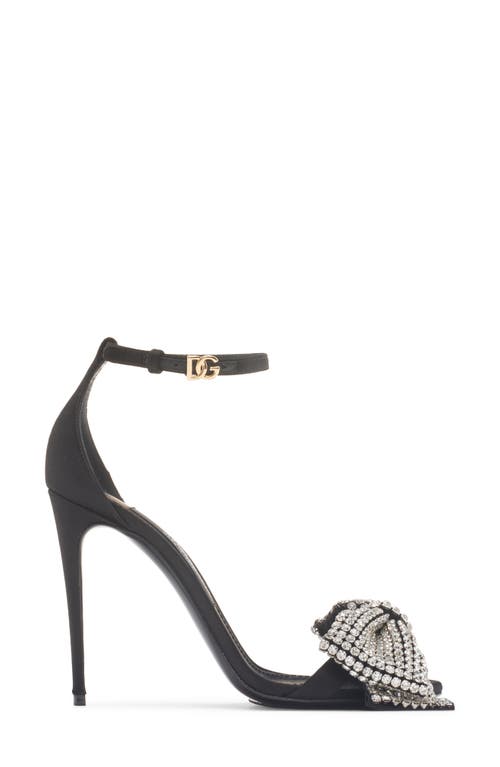 Dolce & Gabbana Rhinestone Decorative High-heeled Sandals In 8s488 Nero/crystal