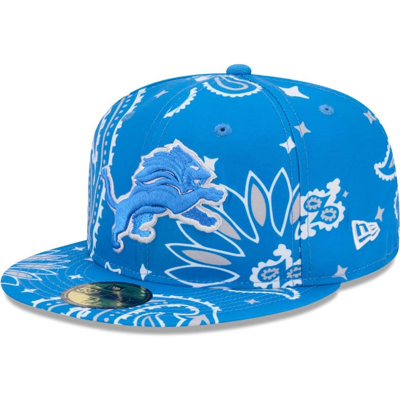 Shop New Era Blue Detroit Lions Paisley 59fifty Fitted Hat