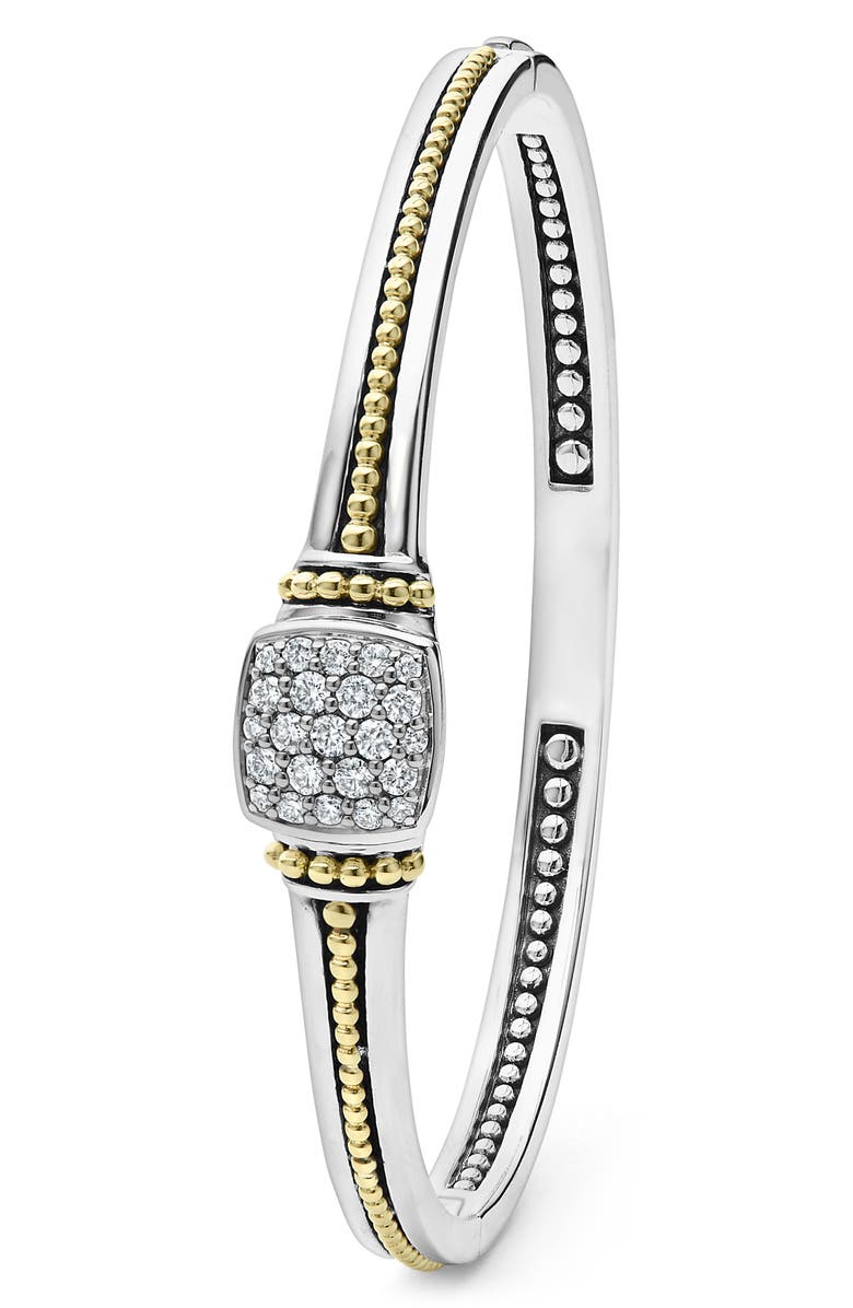 LAGOS Rittenhouse Diamond Pavé Bangle, Alternate, color, Silver