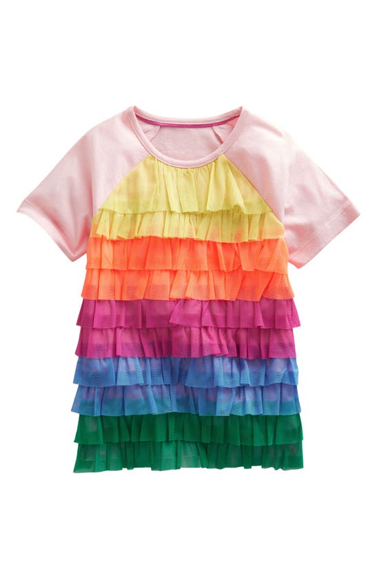 Mini Boden Kids' Flutter Tulle T-shirt In Pink Multi