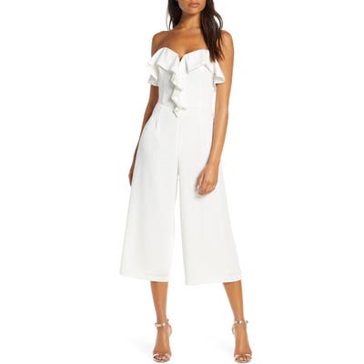 Adelyn Rae Ashe Strapless Jumpsuit, White